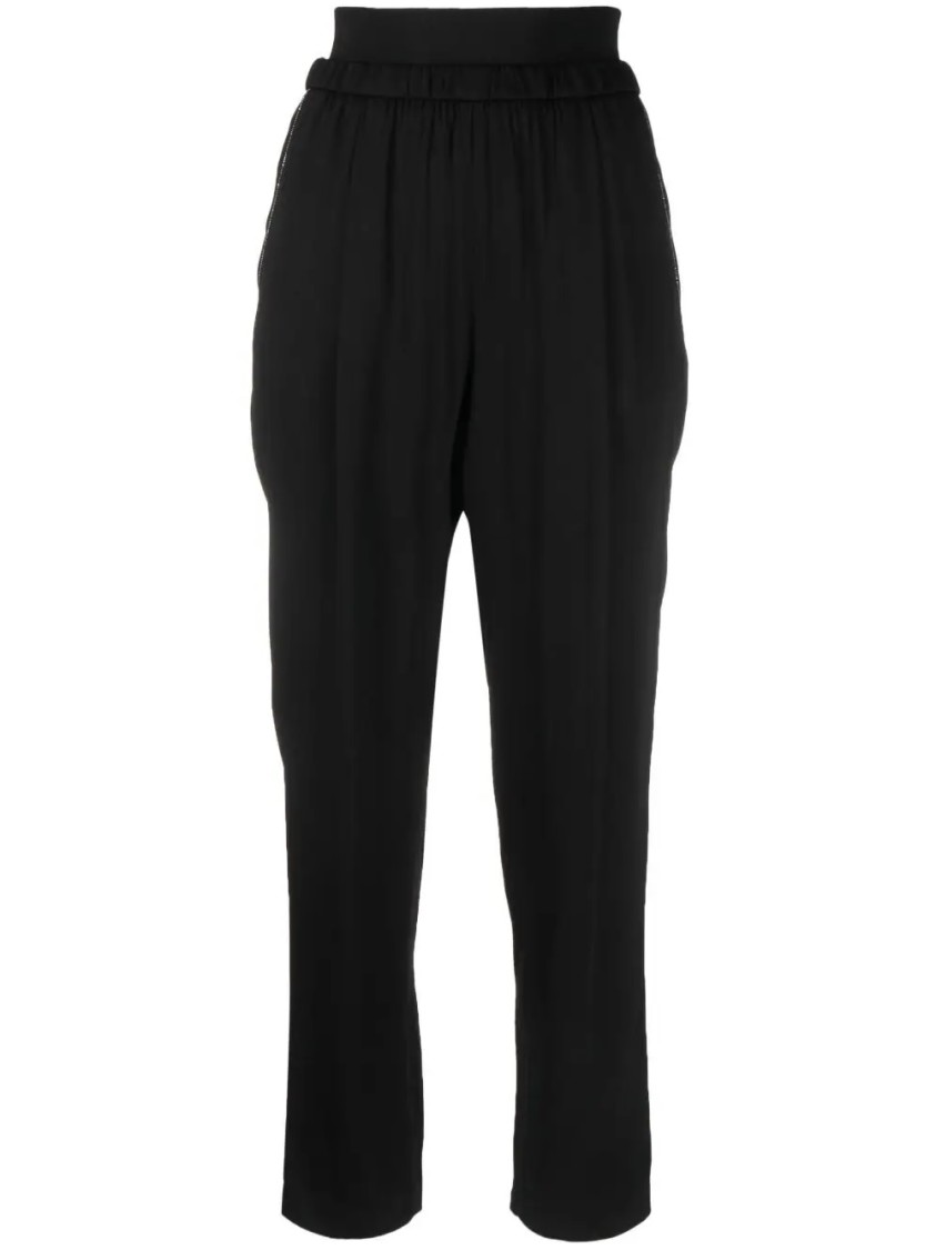 Fabiana Filippi Slim-fit Trousers With Elastic Waistband In Black