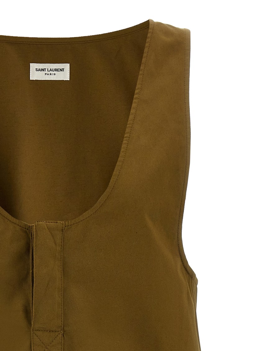 Saint Laurent 'henley' Tank Top In Green
