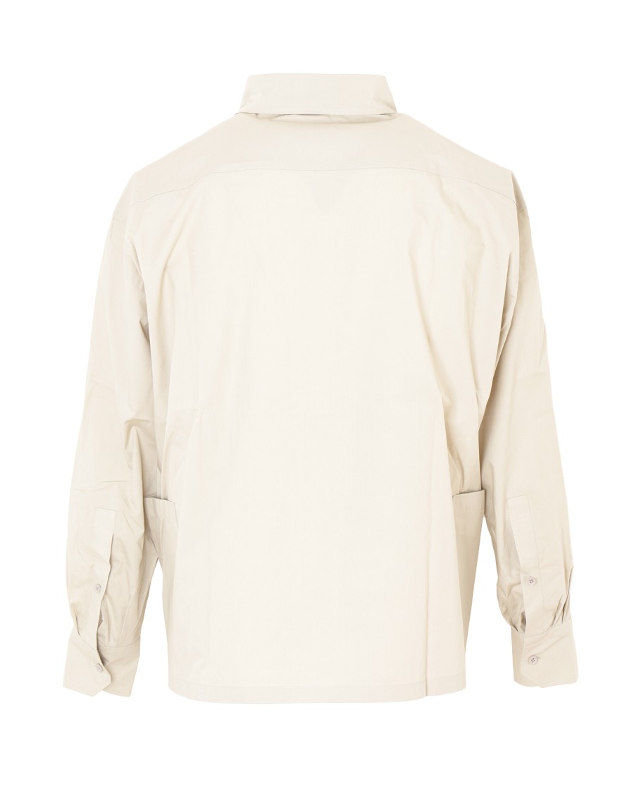 Craig Green Beige Cotton Circle Shirt With Pointed Collar In Neutral