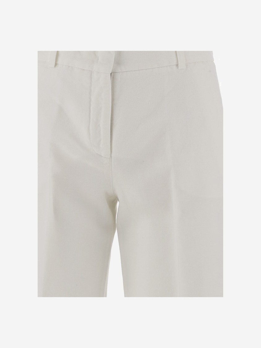 Shop Ql2 Linen And Cotton Pants In Grey