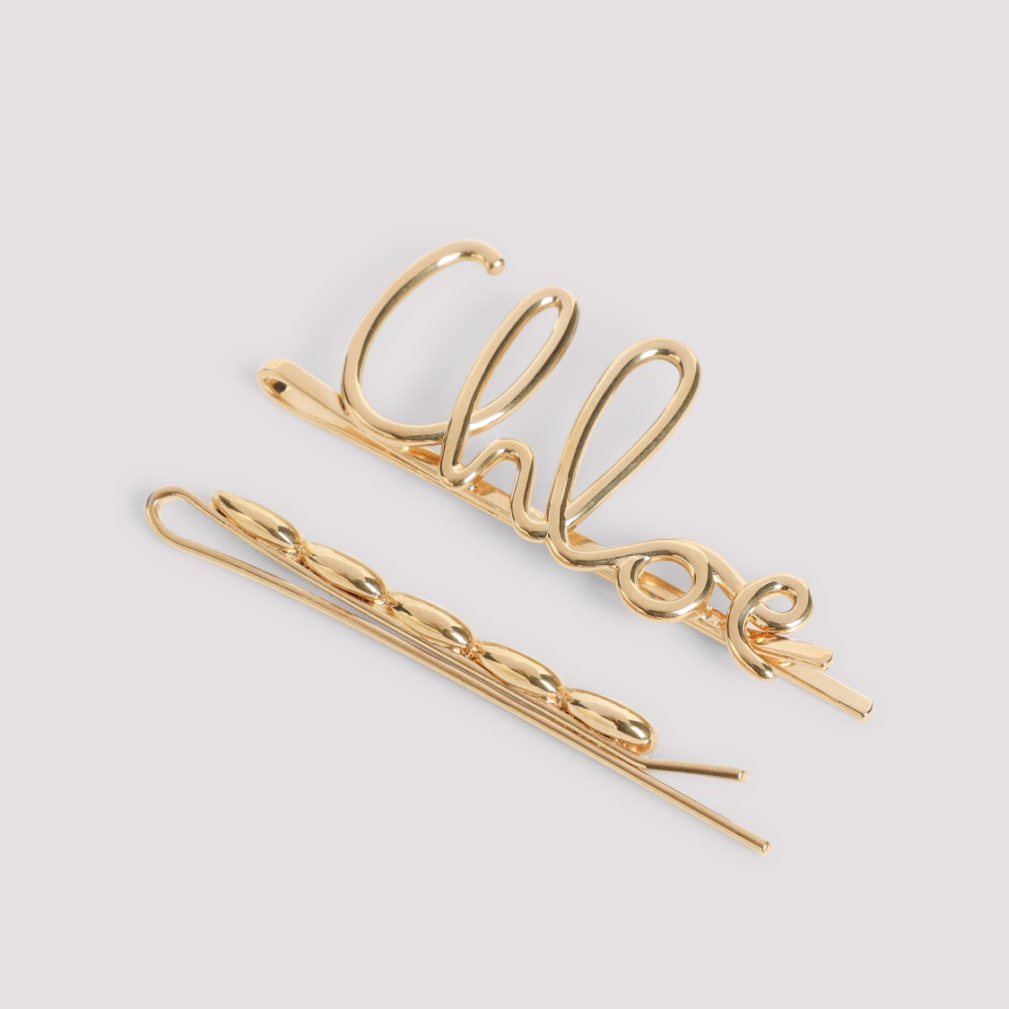 Chloé Set Of 2 Hair Clips "iconic" In White