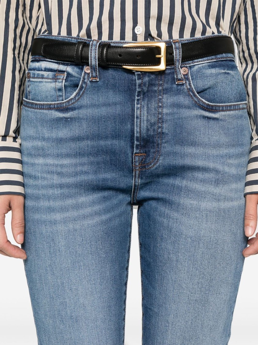 Seven Indigo Blue Jeans With Whiskering Effect And Classic Design