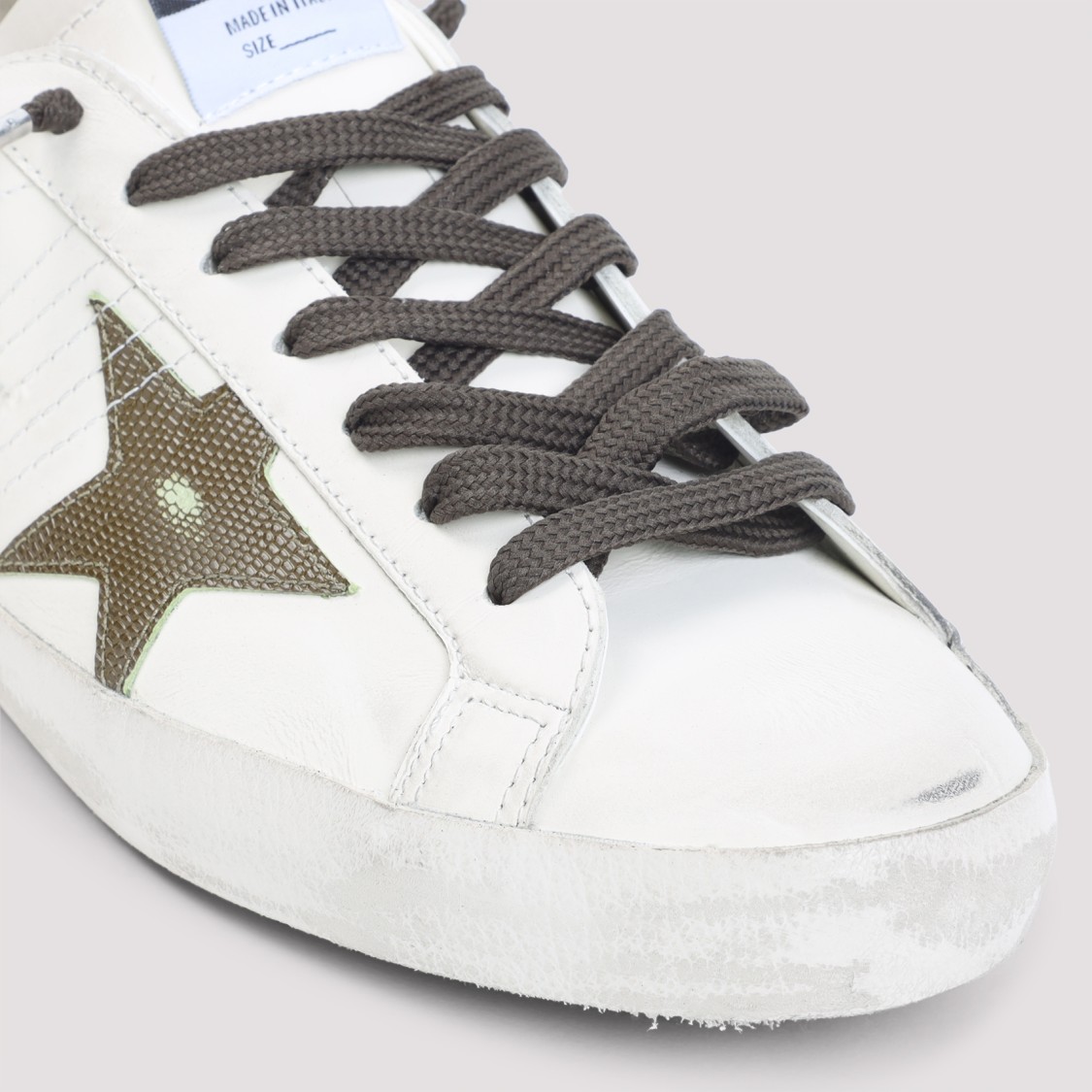 Golden Goose Men White Leather Super-star Sneakers In White