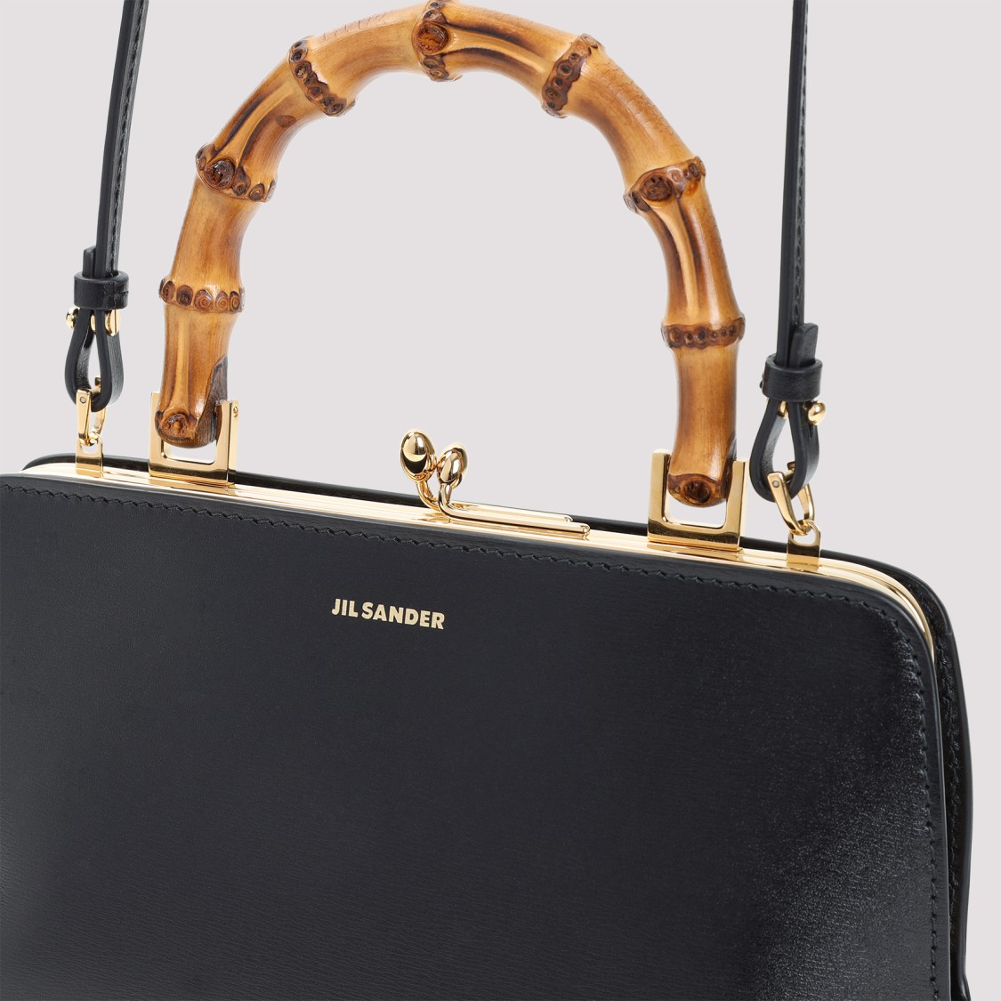 Jil Sander Goji Bamboo-handle Mini Bag In Black