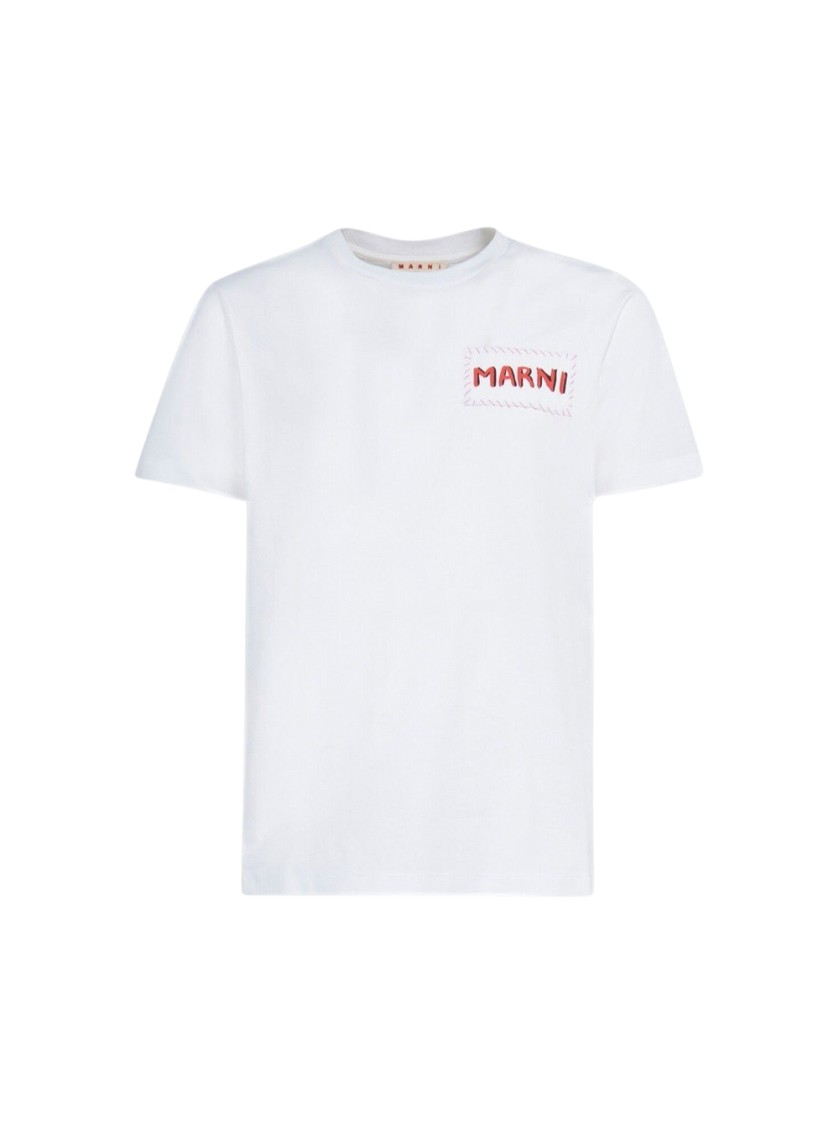 Shop Marni Organic Cotton T-shirt With Patch