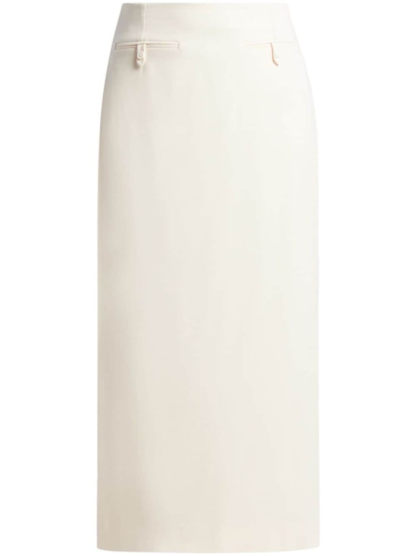 Staud Smith Tailored Midi Column Skirt In White