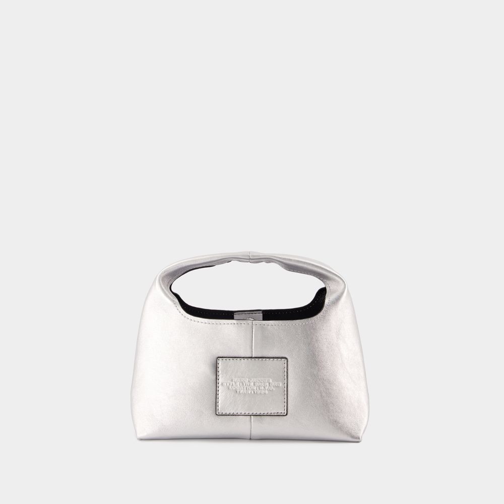 Marc Jacobs The Metallic Leather Mini Sack Bag In Silver