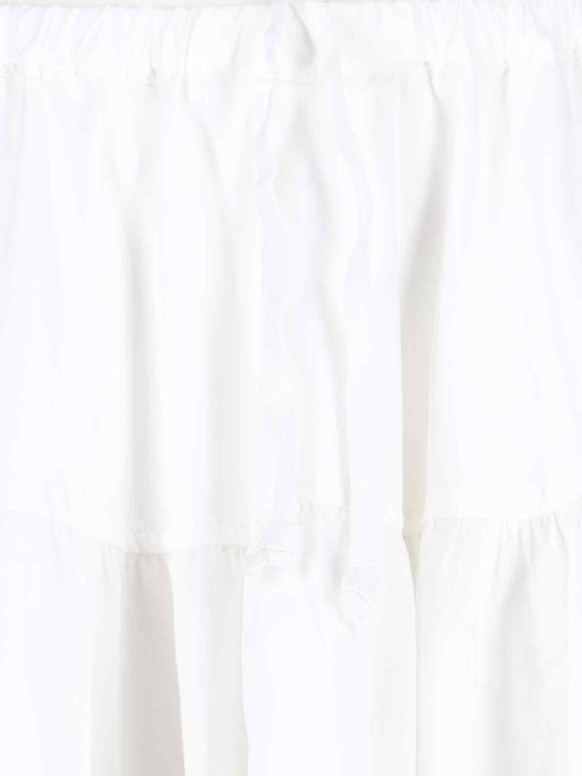 Patou High-waisted Midi Skirt With Draped Detailing In White