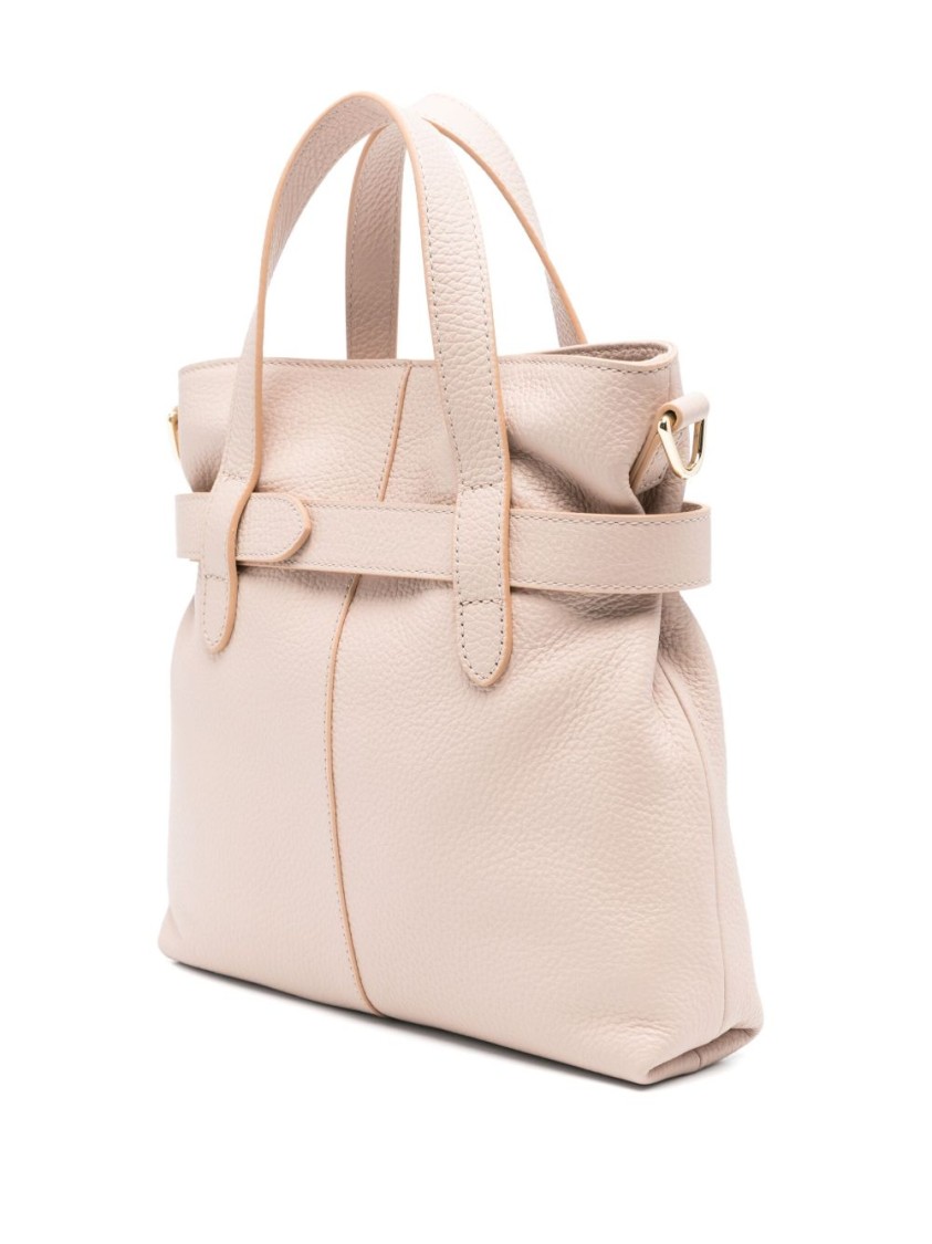 Coccinelle Structured Textured Leather Tote With Dual Handles