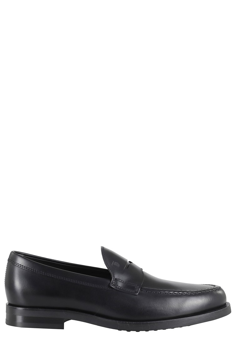Tod's Smooth Leather Loafers In Black