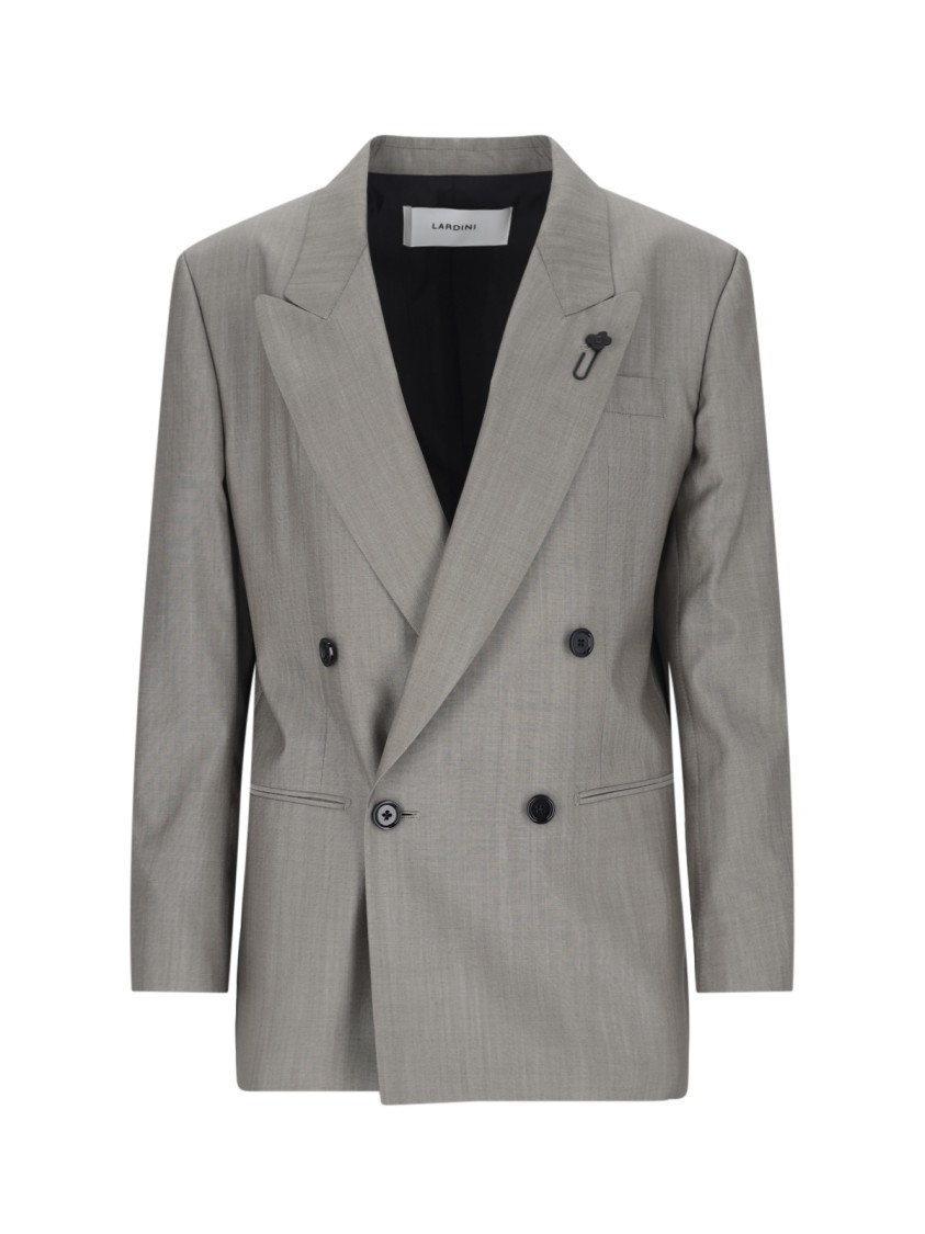 Lardini Grey Double-breasted Suit