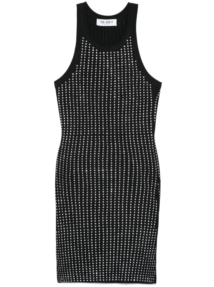 Attico The  Fitted Midi Dress In Black