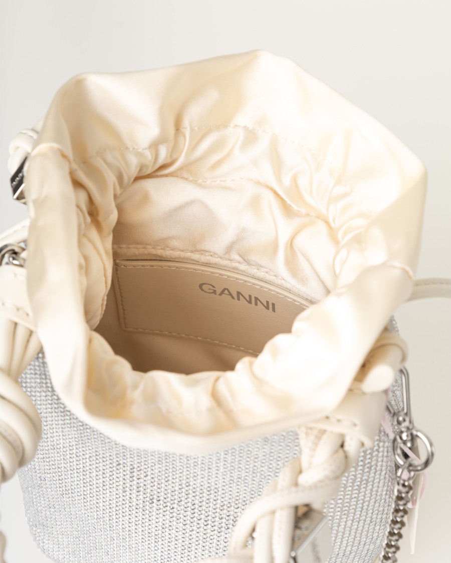 ハンドバッグ Ganni Rhinestone-Strass Bag With Braided Handle Ganni Rhinestone-embellished Braided Handle Shoulder Bag