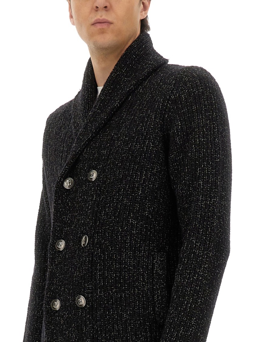 Brunello Cucinelli Double-breasted Cashmere And Silk Blend Cardigan In Black