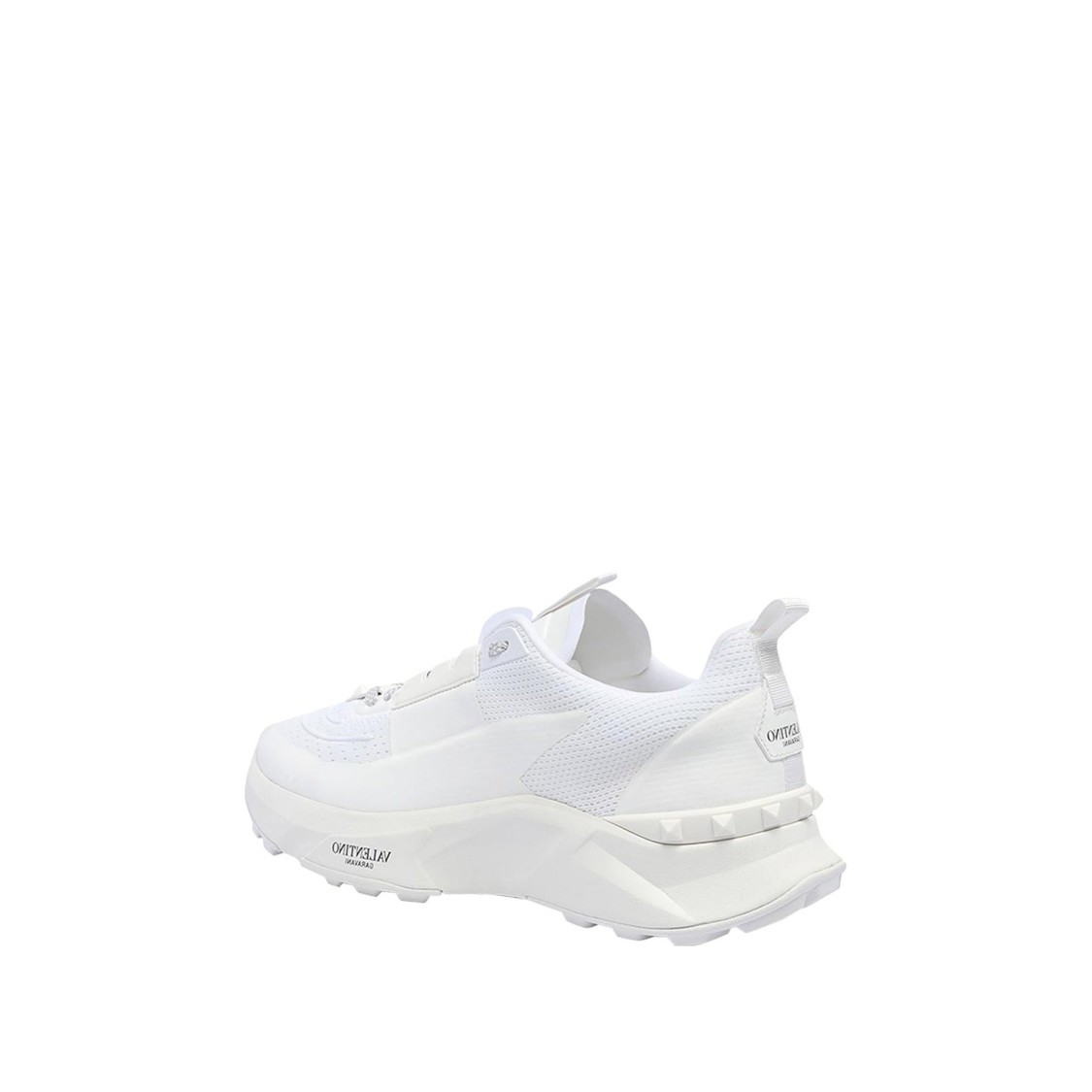Valentino White Fabric And Mesh True Act Sneakers In White