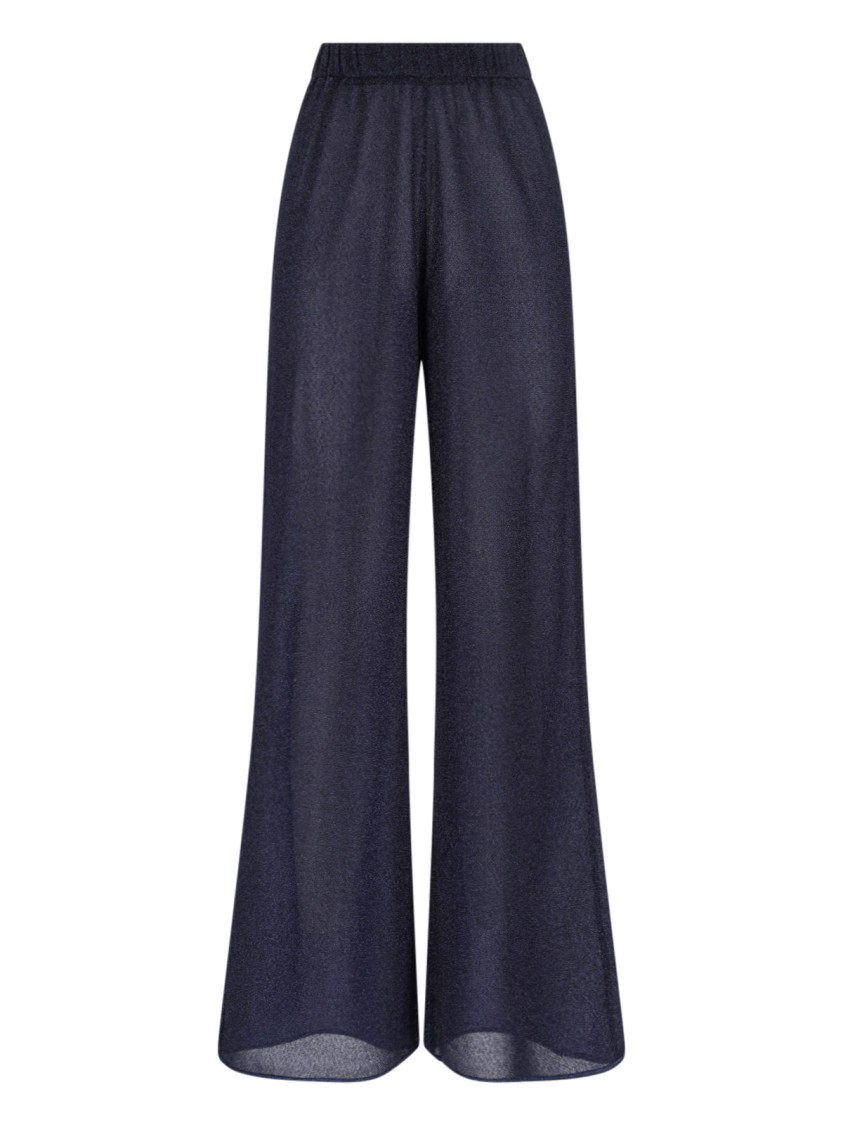 OSEREE OSÉREE WIDE-LEG PANTS IN SHIMMERING LUREX WITH METALLIC ACCENTS