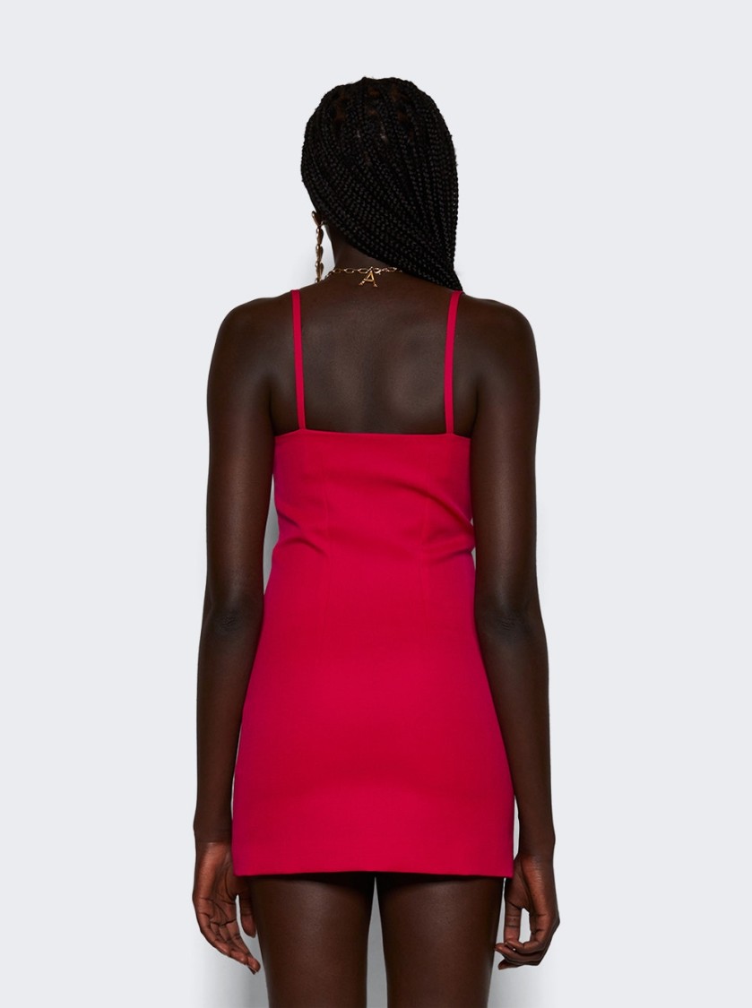 AREA AREA CRYSTAL HEART MINI DRESS RASPBERRY