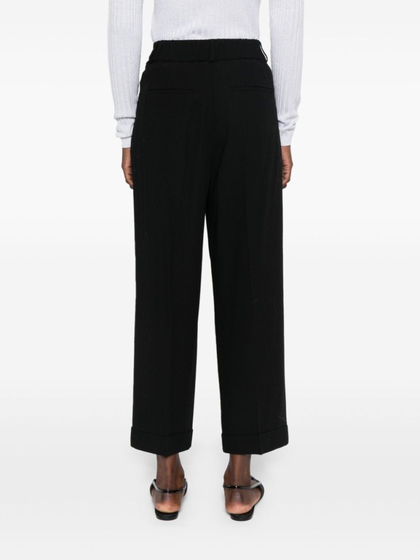 PESERICO PESERICO WIDE-LEG TROUSERS WITH VISCOSE-WOOL BLEND AND TAILORED FINISH