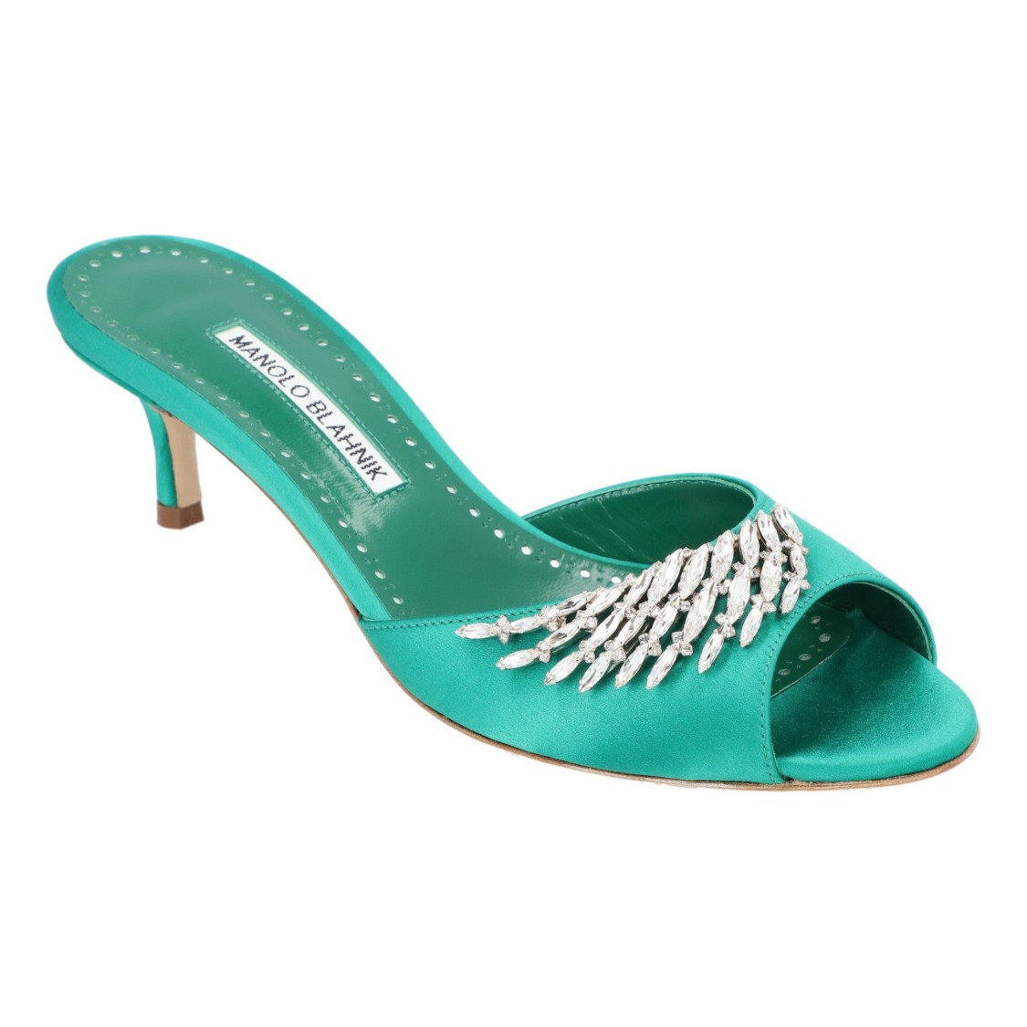 Manolo Blahnik Lumada Fabio 050 Mule Green