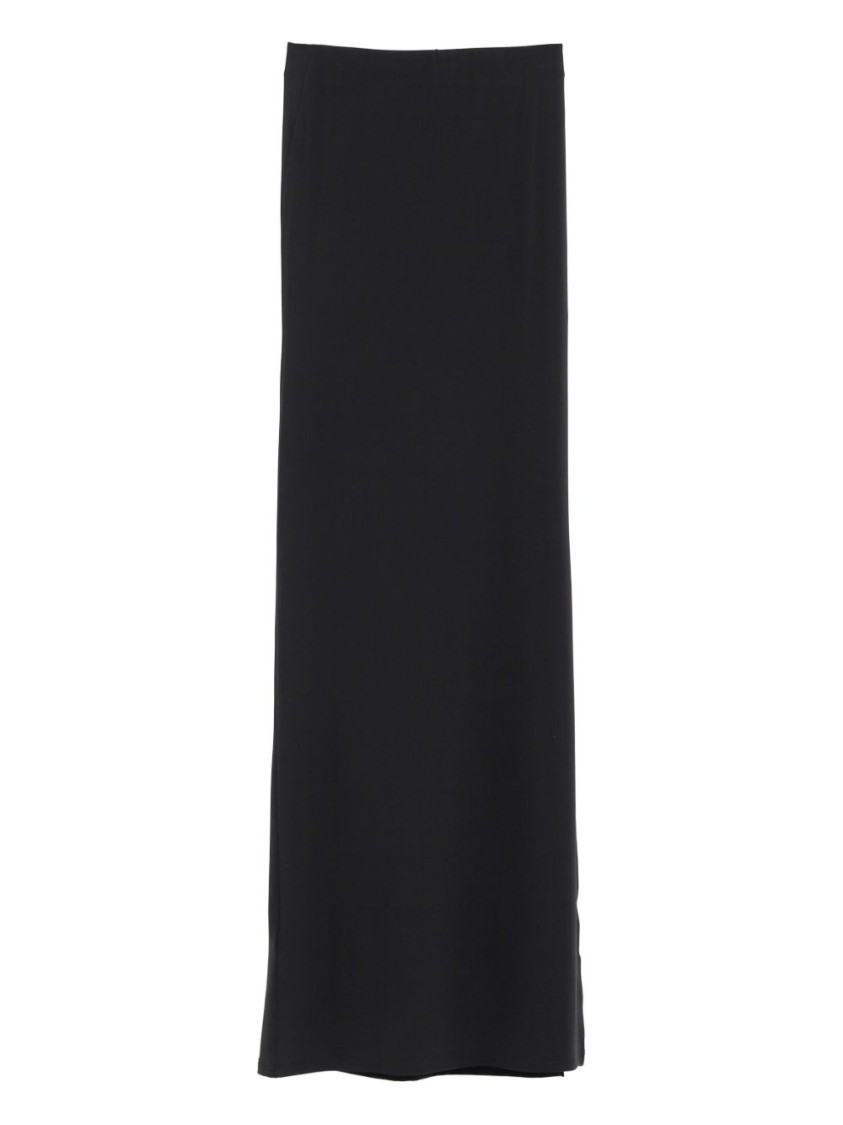 Jacquemus Floor-length Black Skirt With Subtle Side Slit In Black