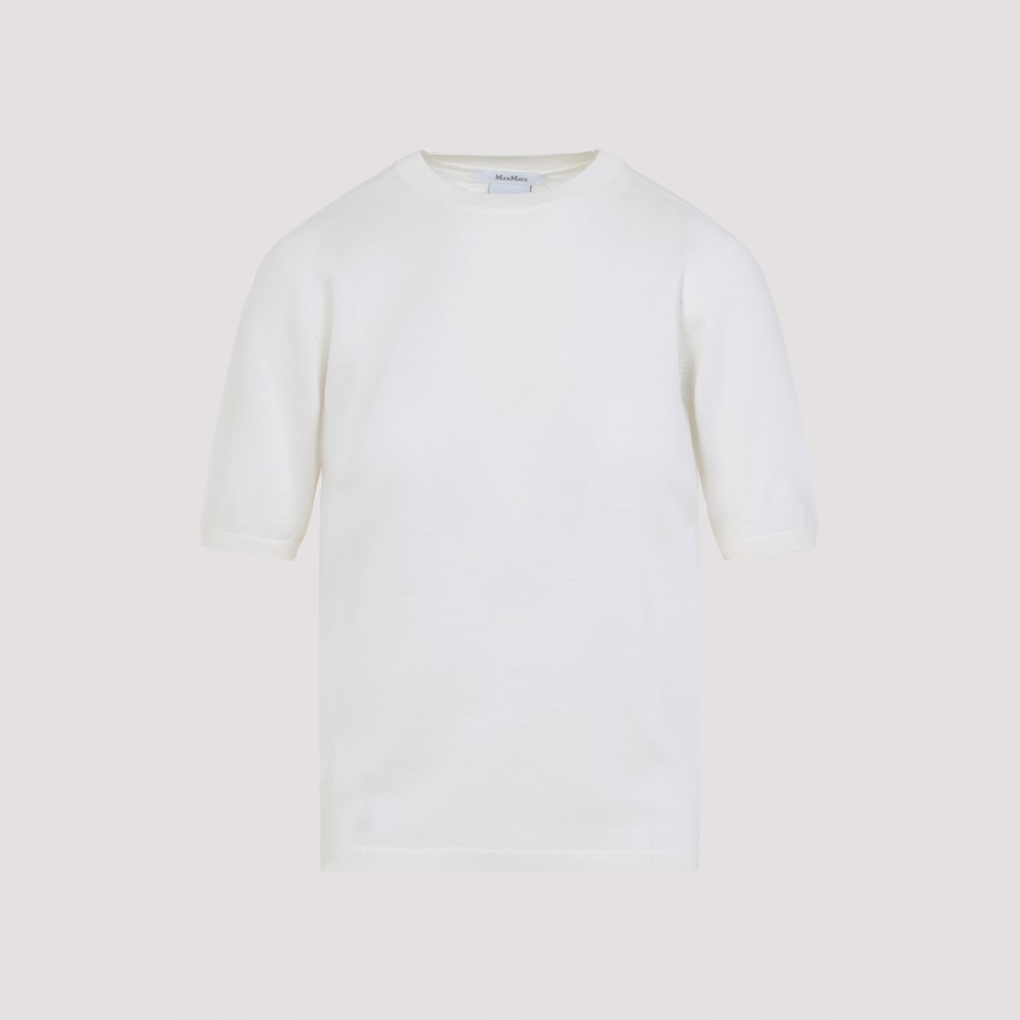 Max Mara Classic Crew Neck Sweater In Soft Virgin Wool In White
