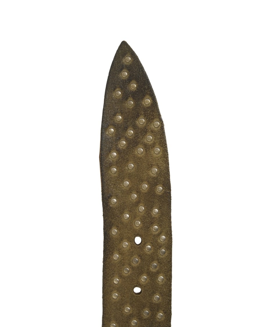 Gavazzeni Belt With Silver-colored Studs And Textured Leather
