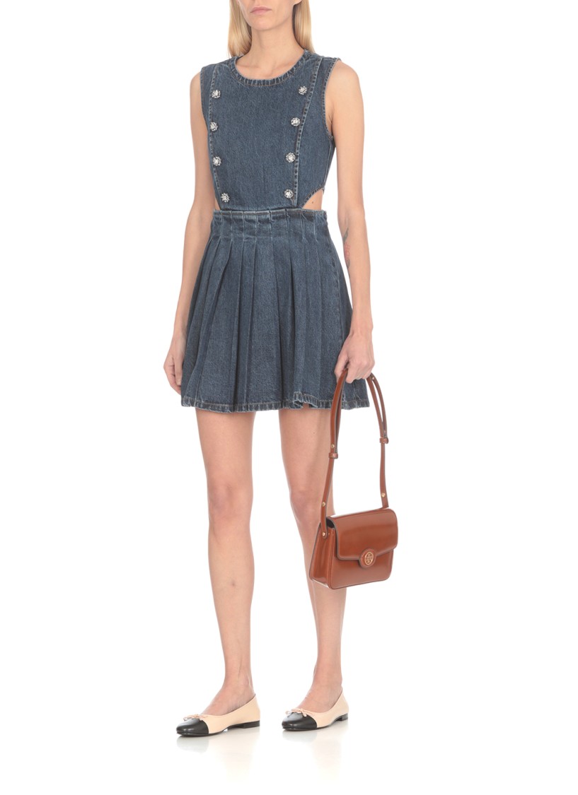Tory Burch Shoulder Bag With Adjustable Strap And Smooth Finish In Brown