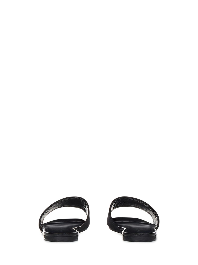 Givenchy Black Slides With Signature Detailing In Black