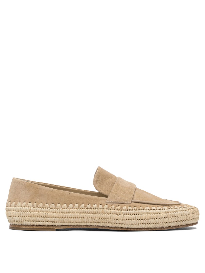 Paloma Barceló Loafers With Soft Suede Finish In Neutral