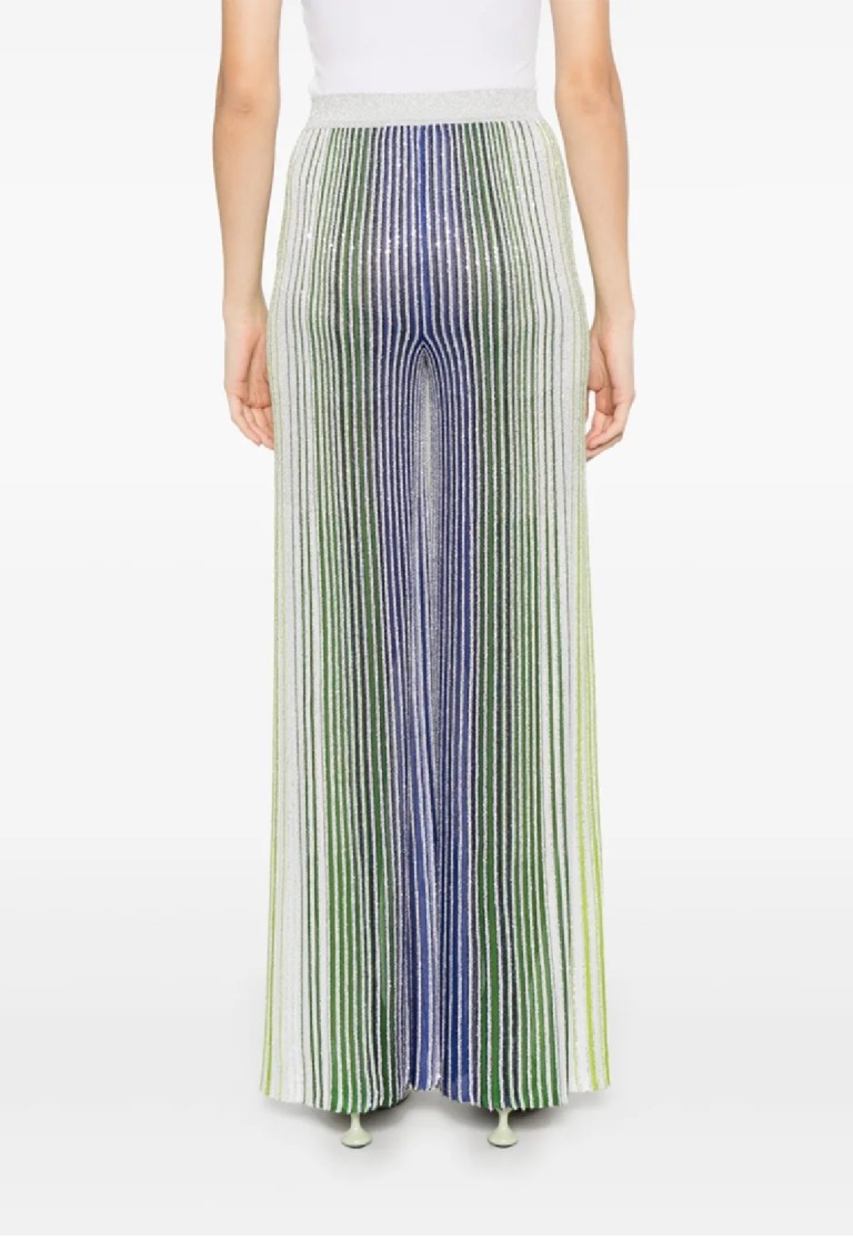 Missoni Vertical Stripe Trousers With Shimmering Textures In Multi