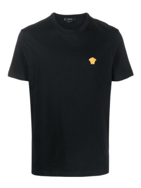 Versace Black T-Shirt With Bold Logo Print | THE LIST