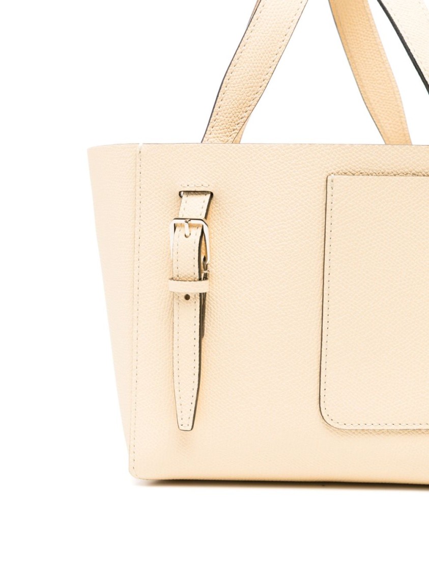 Valextra Micro Bucket Tote Bag With Adjustable Handles In Neutrals