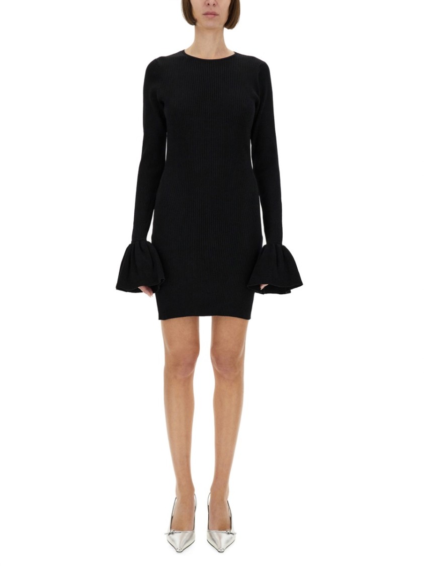 Shop Rotate Birger Christensen Rotate Knitted Mini Dress In Black