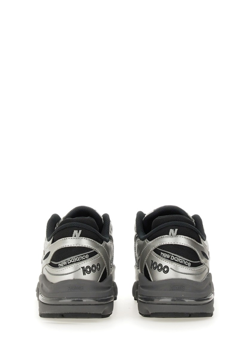 New Balance Mens Silver Metallic Green 1000 Metallic Mixed-material Trainers In Silver