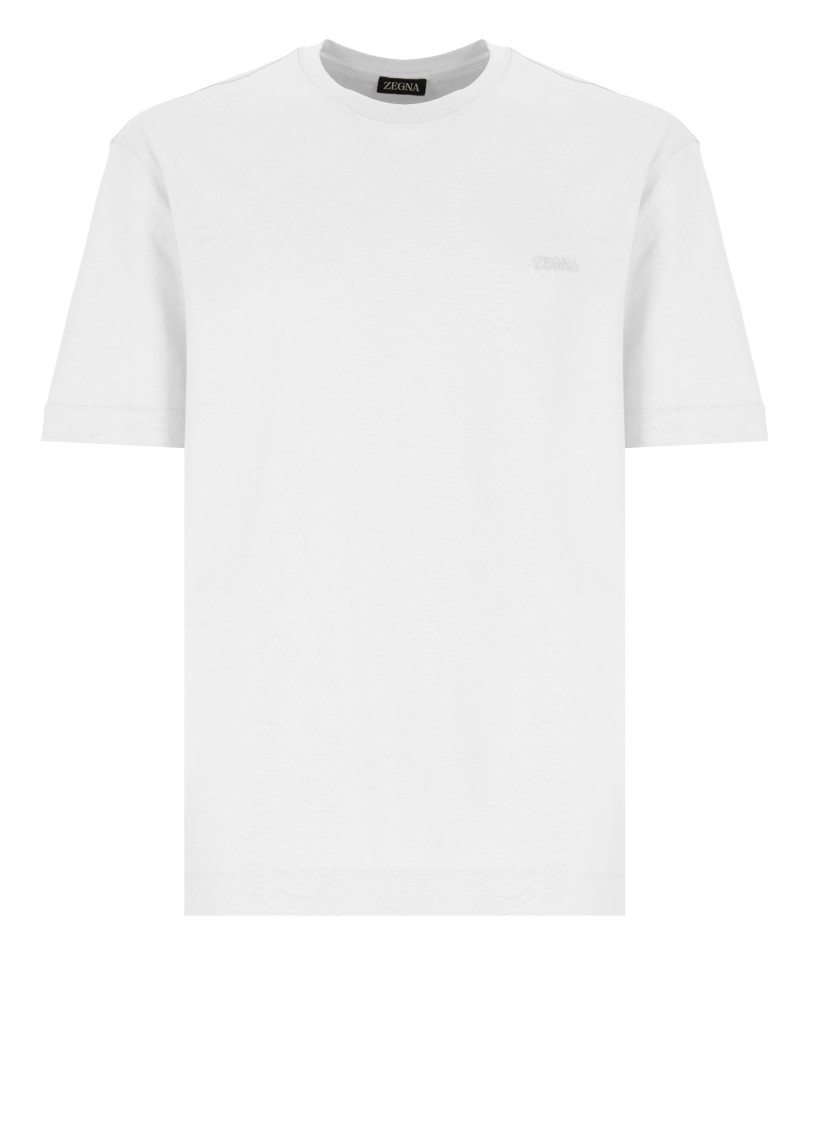 ZEGNA ZEGNA WHITE COTTON T-SHIRT
