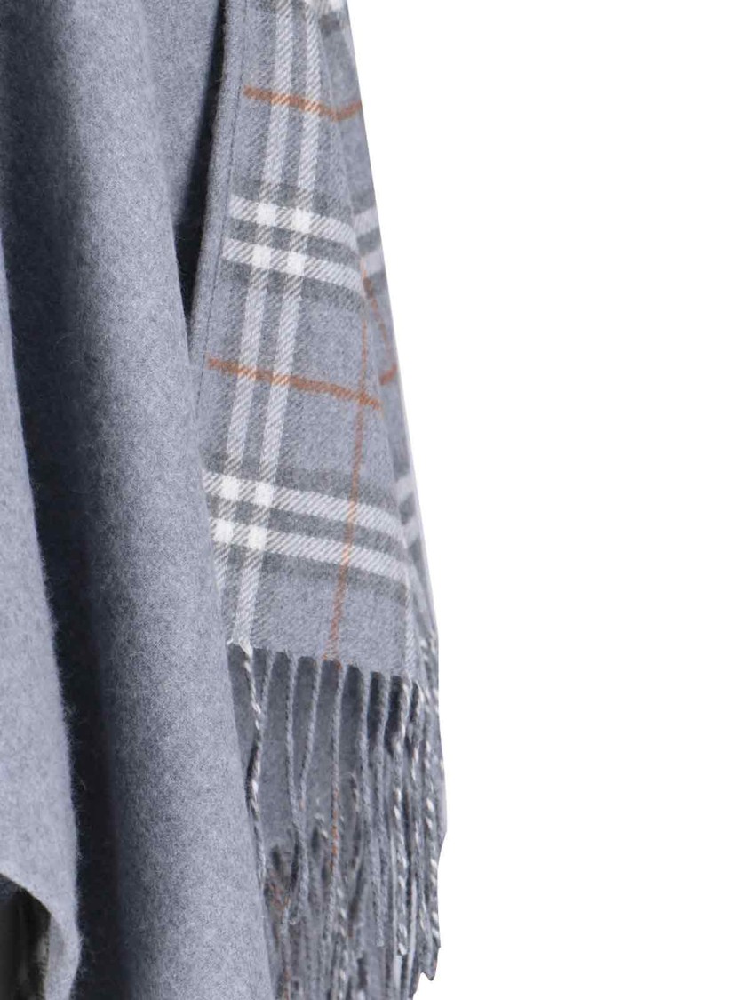 Burberry Reversible Merino Wool Cape In Gray