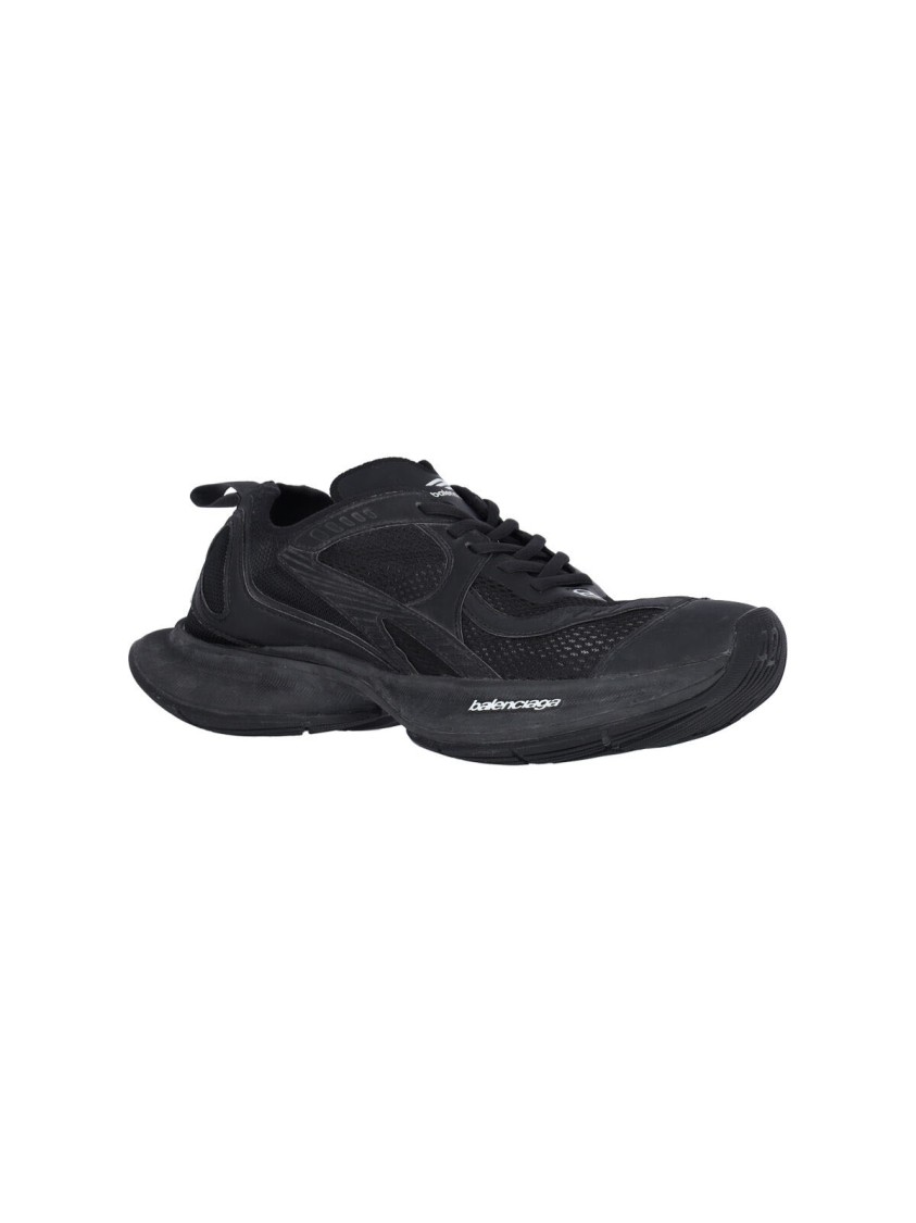 Balenciaga Black Mesh And Rubber Circuit Sneakers In Black