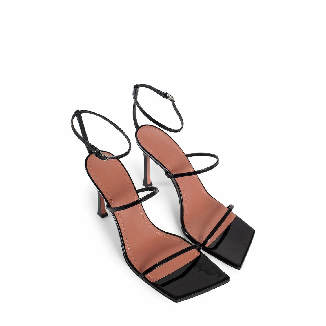 Amina Muaddi Maya Patent Leather Heel Sandals In Multi