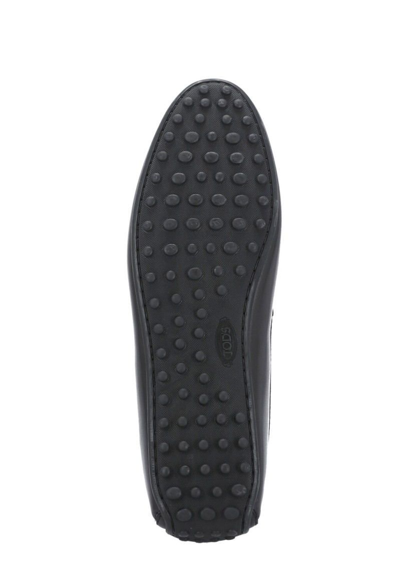 Tod's Black Smooth Leather Loafers In Black