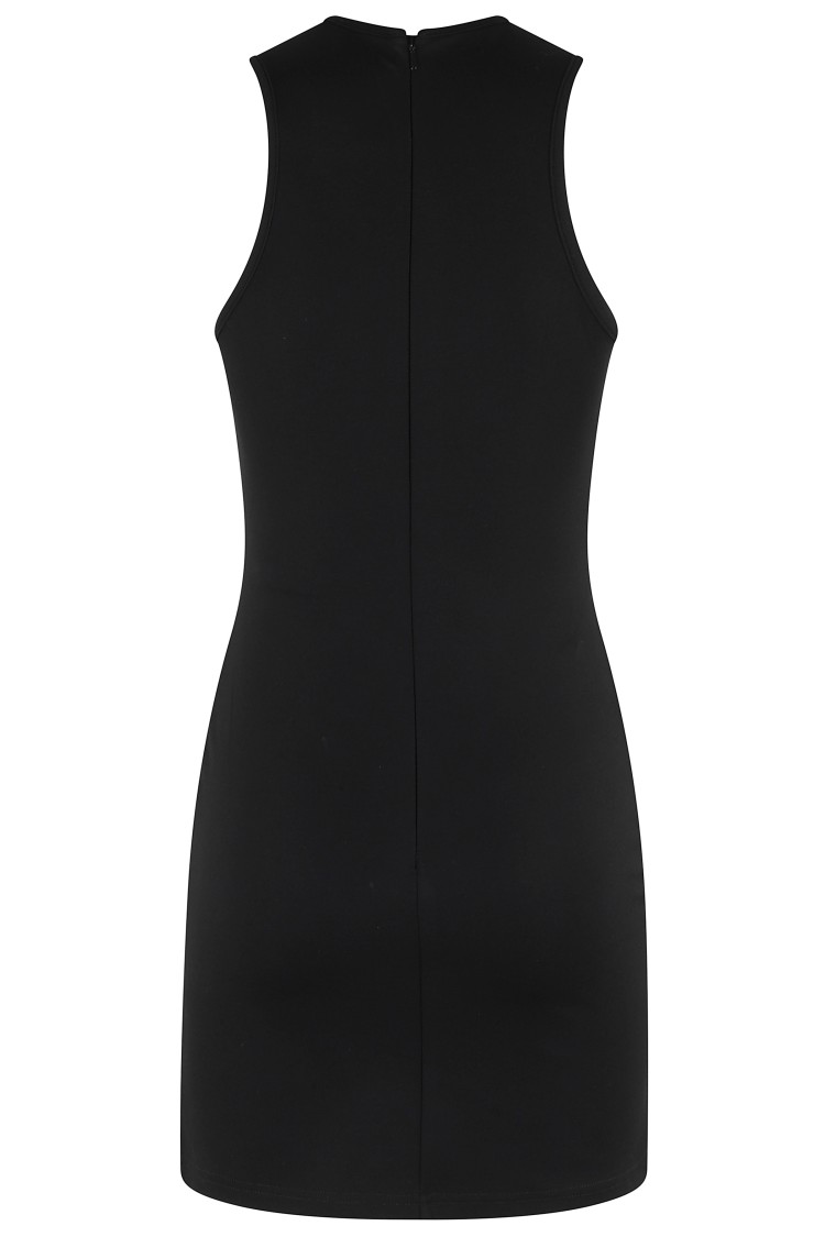 David Koma Speckled Rhinestone Embr Mini Jersey In Black