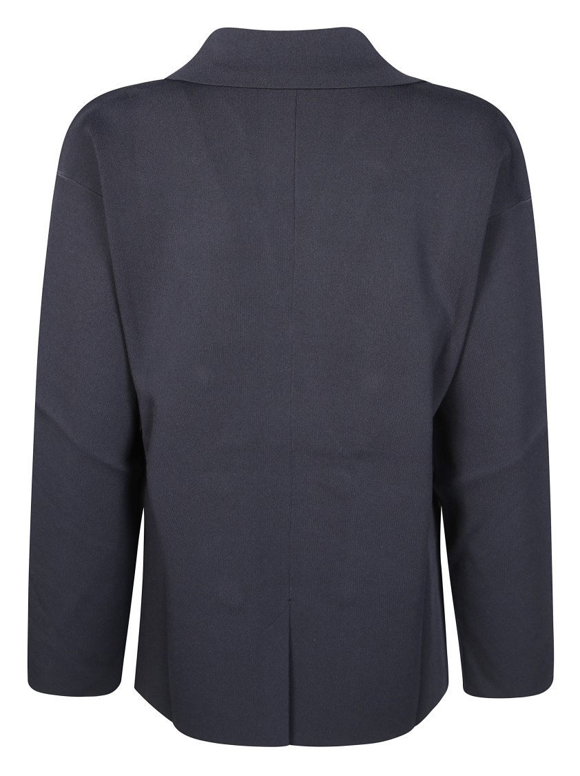 Max Mara Subdolo Double Breasted Knit Jacket In Blue