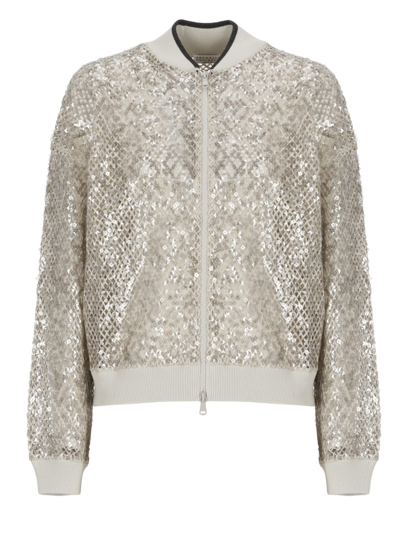 Brunello Cucinelli Long Sleeve Casual Jacket In Neutrals