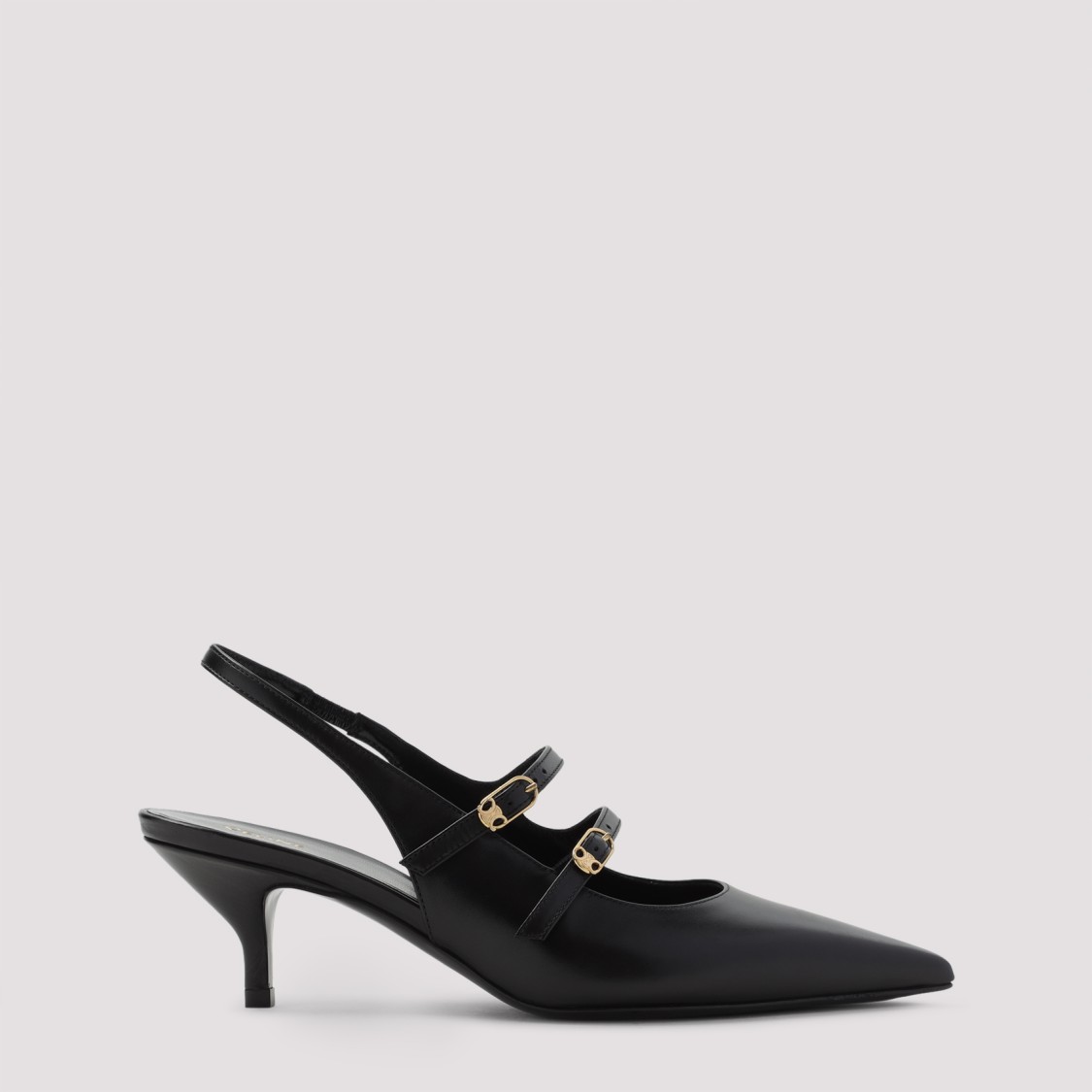 Celine Women Judy Leather Double Strap Mary Jane Slingback In Black