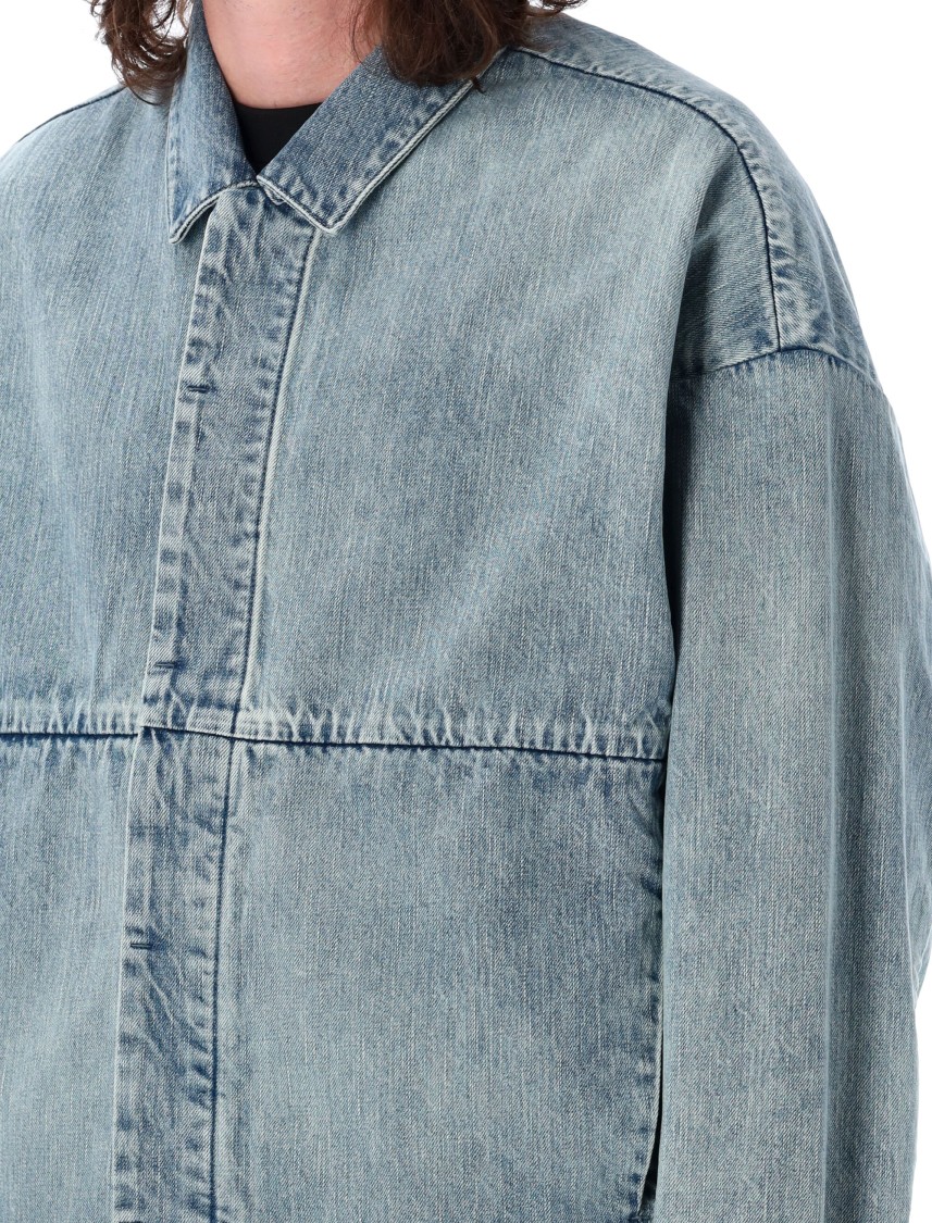 Fear Of God Denim Trucker Casual Jackets And Parka Blue In Blue