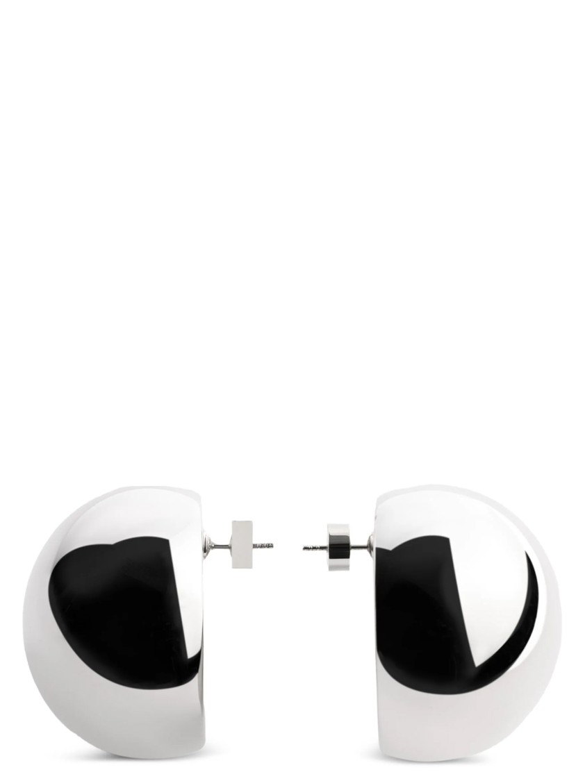 Jacquemus Salon Silver-colored Earrings With Snap Closure And Shiny Finish In Copper Woman