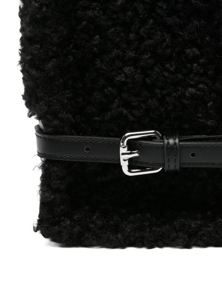 Twinset Twin-set Textured Black Handbag In Black