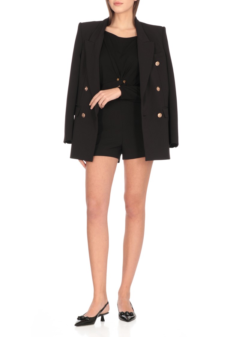 Elisabetta Franchi Black Viscose Sweater In Black