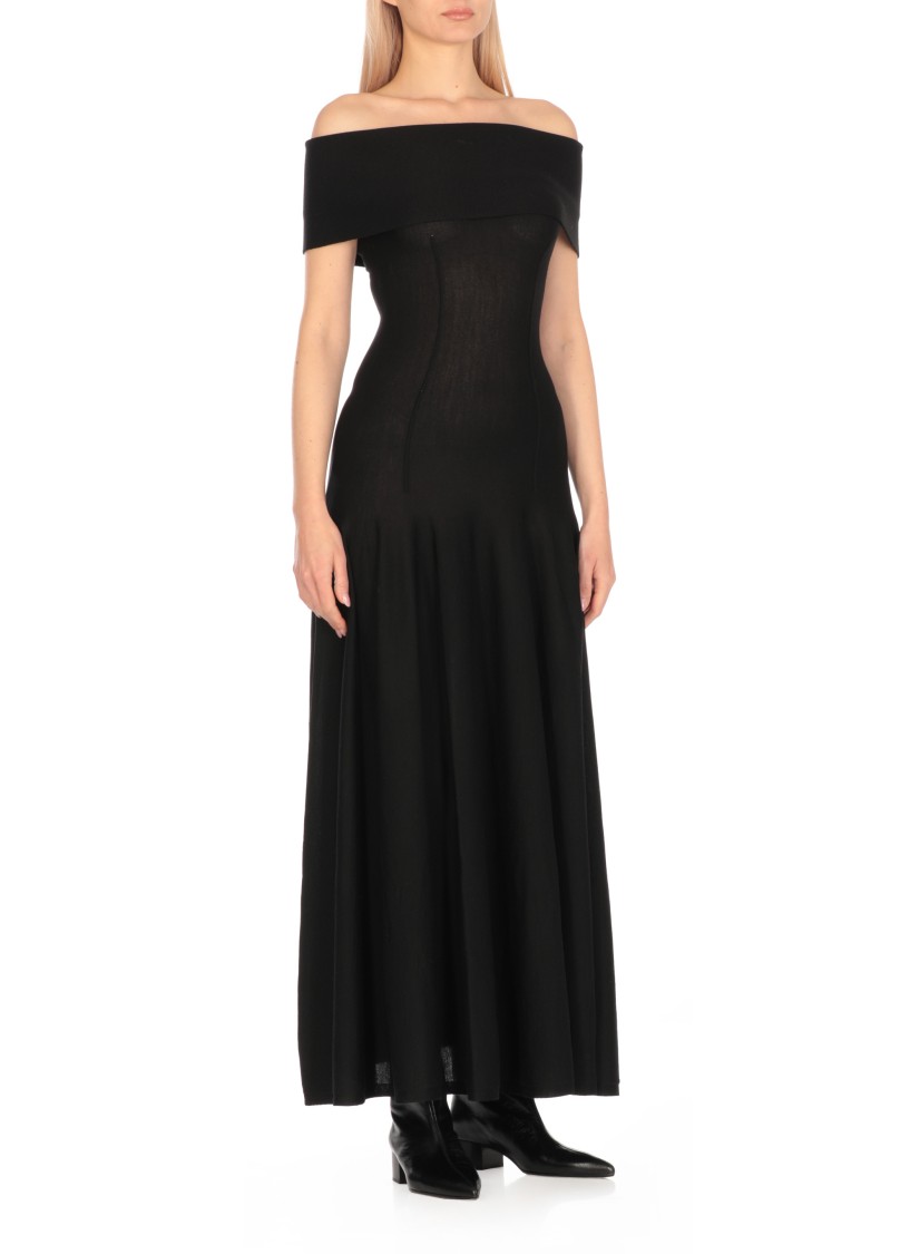 Khaite Short Sleeve Dress In Black