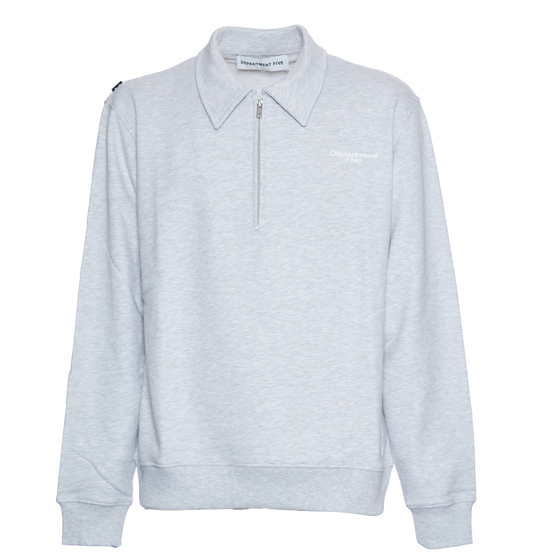 Department Five Half-zip Polo Collar Pullover With Logo Print In White