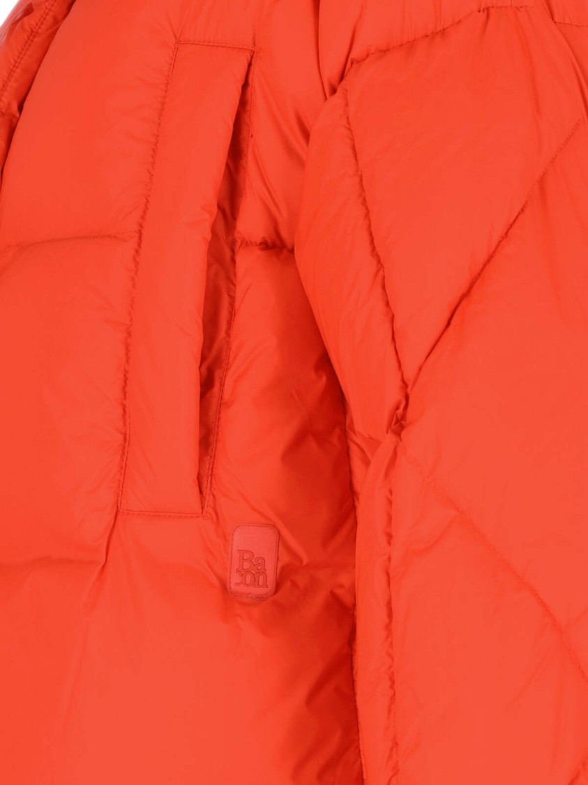 Bacon Puffa Ring" Orange Quilted Nylon Down Jacket In Orange